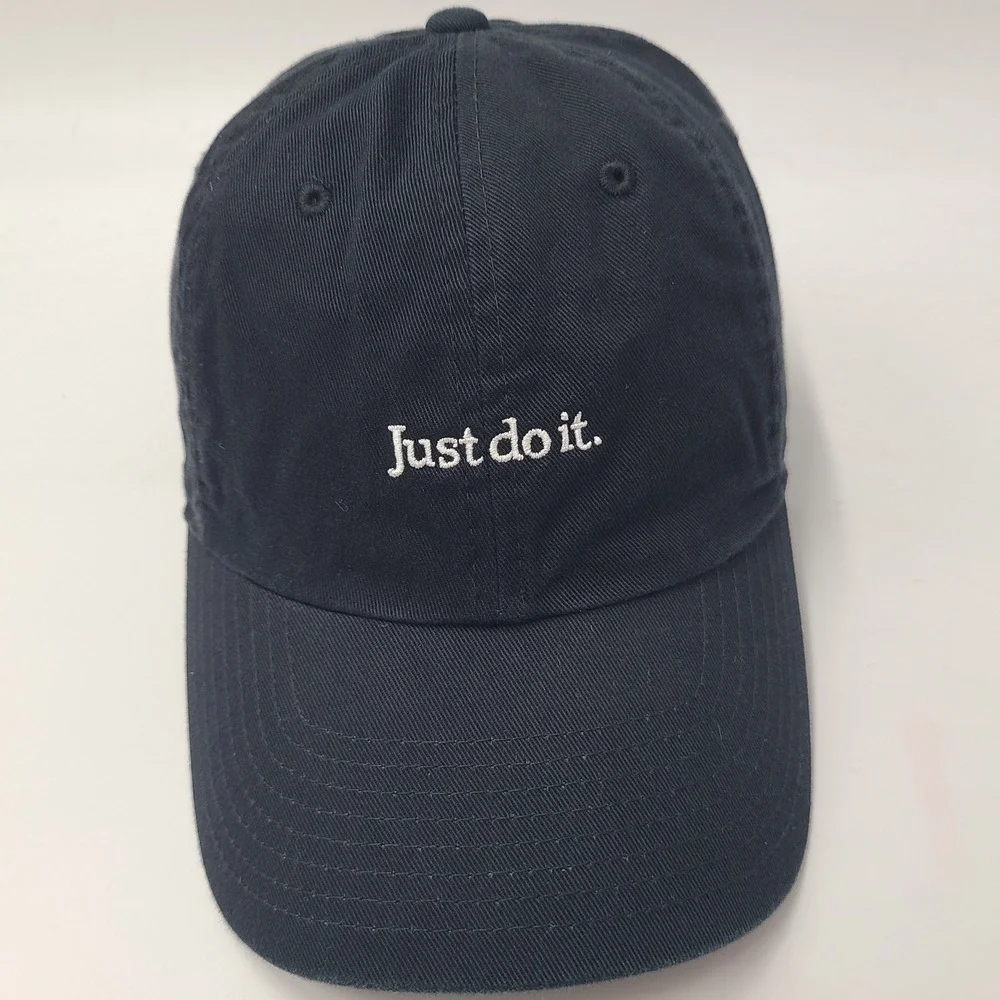 Nike Hat Strapback Black White Just Do It Heritage86 1Size Casual Dad Cotton Men